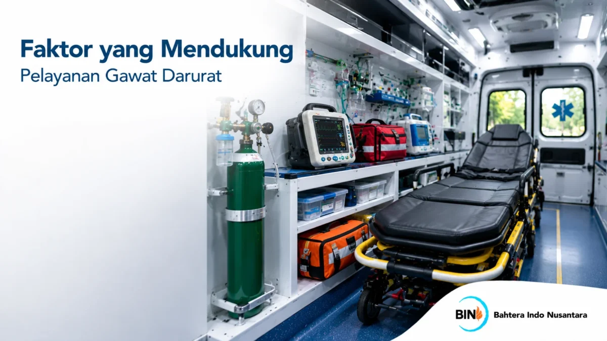 Peralatan dan perlengkapan ambulance yang mendukung kesiapan layanan gawat darurat.