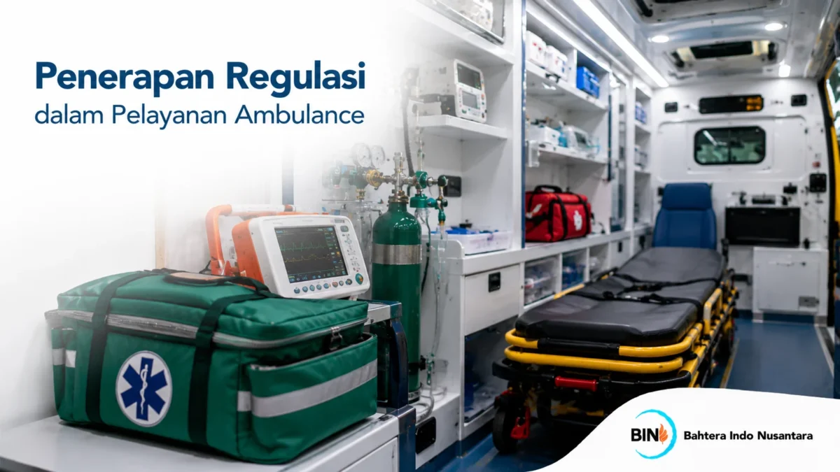 Interior ambulance dengan perlengkapan medis lengkap yang mendukung penerapan standar pelayanan kesehatan.