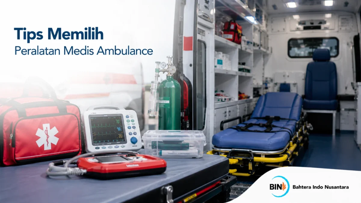Peralatan medis ambulance yang tersusun rapi untuk mendukung kesiapan penanganan pasien dalam kondisi darurat.
