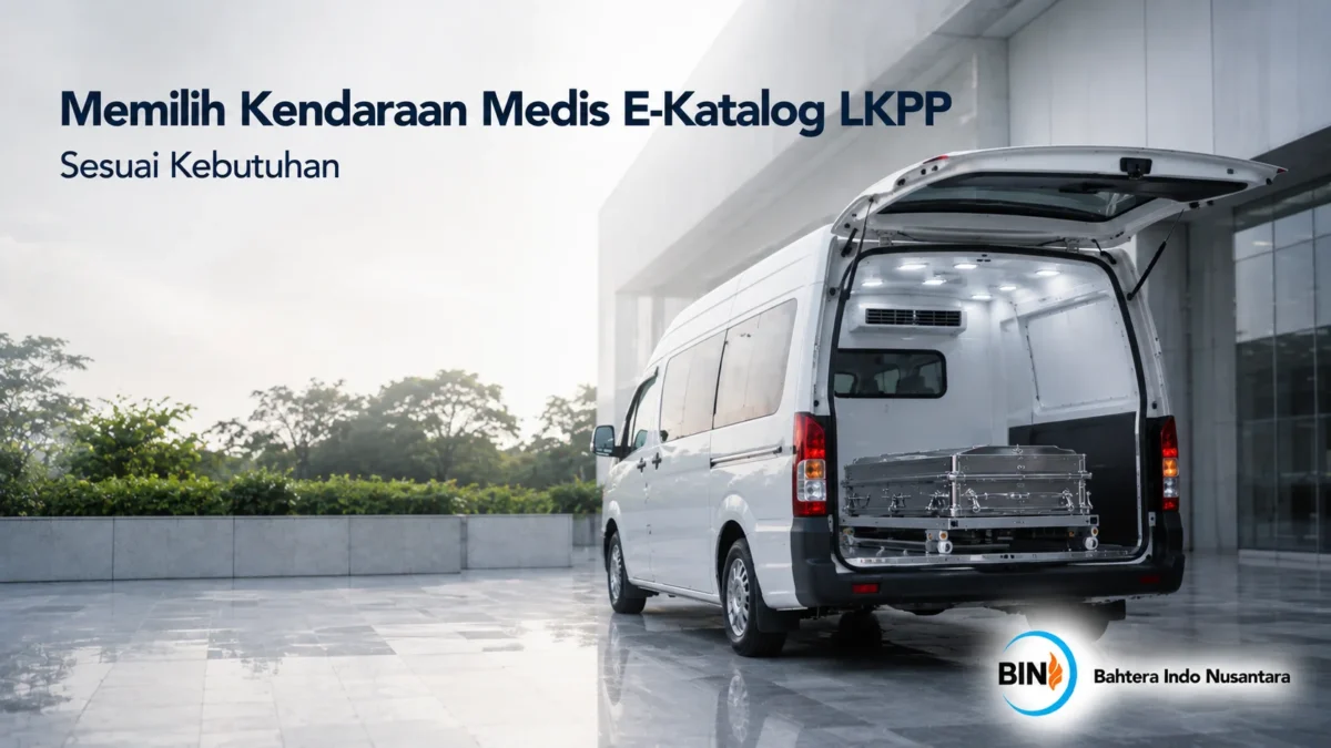 Mobil jenazah sebagai kendaraan medis yang dipilih sesuai kebutuhan operasional instansi melalui e-Katalog LKPP.