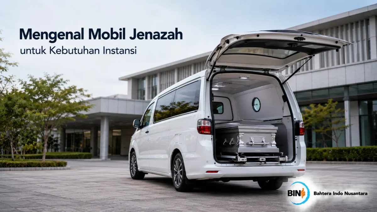 Mobil jenazah berbasis van dengan ruang belakang dan fasilitas khusus untuk mendukung kebutuhan operasional instansi.