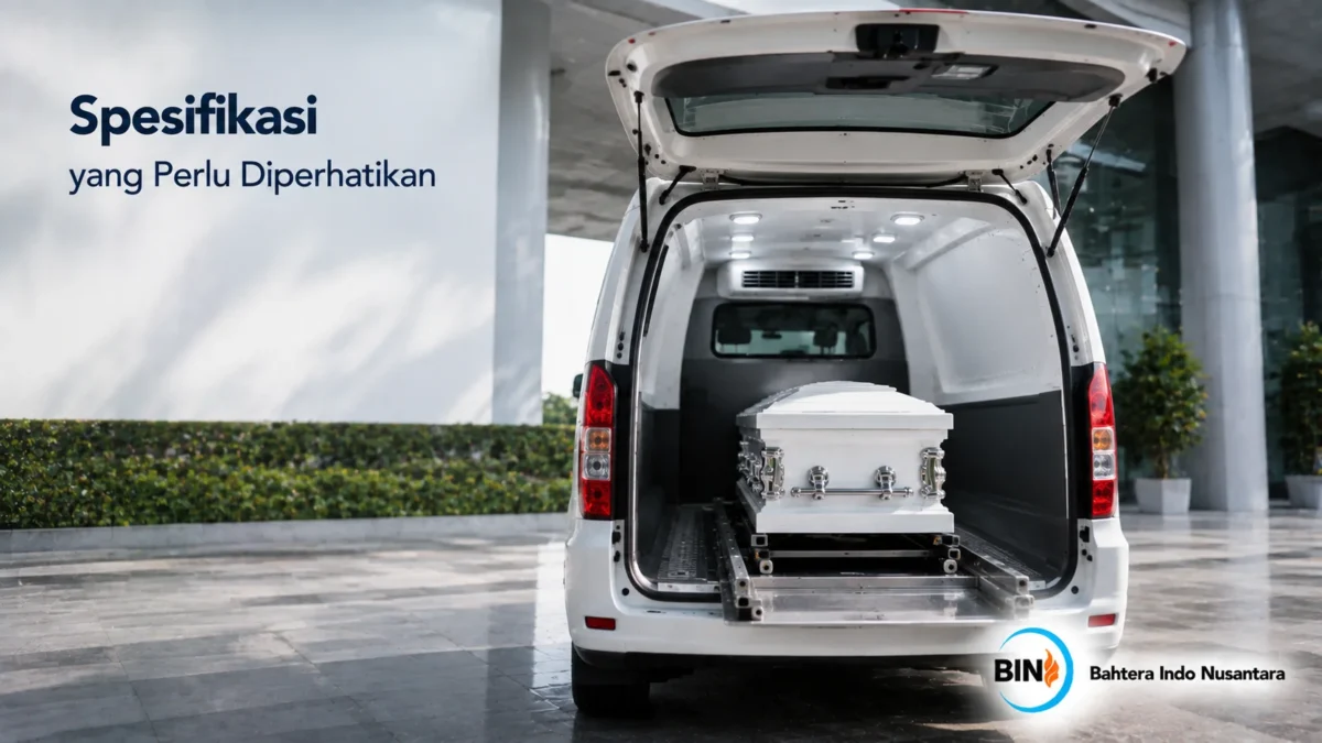 Spesifikasi mobil jenazah dengan kabin, sistem pendingin, dan perlengkapan pendukung yang perlu diperhatikan.