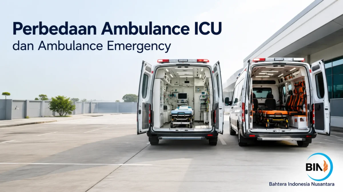Perbedaan ambulance ICU dan ambulance emergency dengan perlengkapan medis di dalam kendaraan