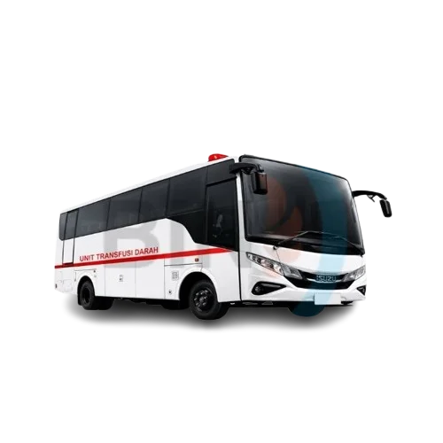 interior empat kursi donor elektrik dan lemari pendingin kapasitas besar utd isuzu elf