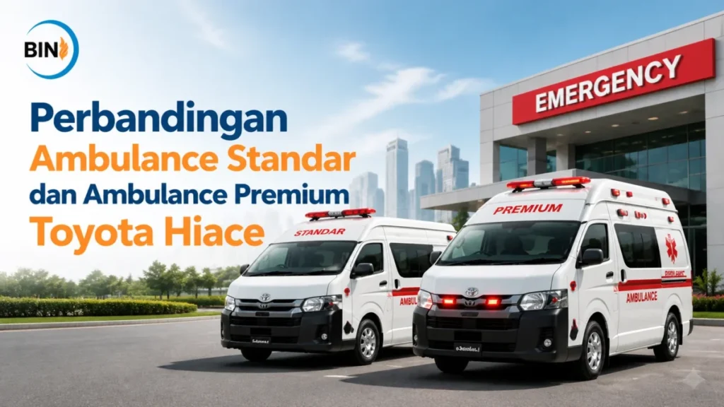 Deluxe Ambulance Toyota Hiace LKPP dengan fasilitas medis premium untuk mendukung kebutuhan operasional pelayanan kesehatan dan pengadaan kendaraan medis.