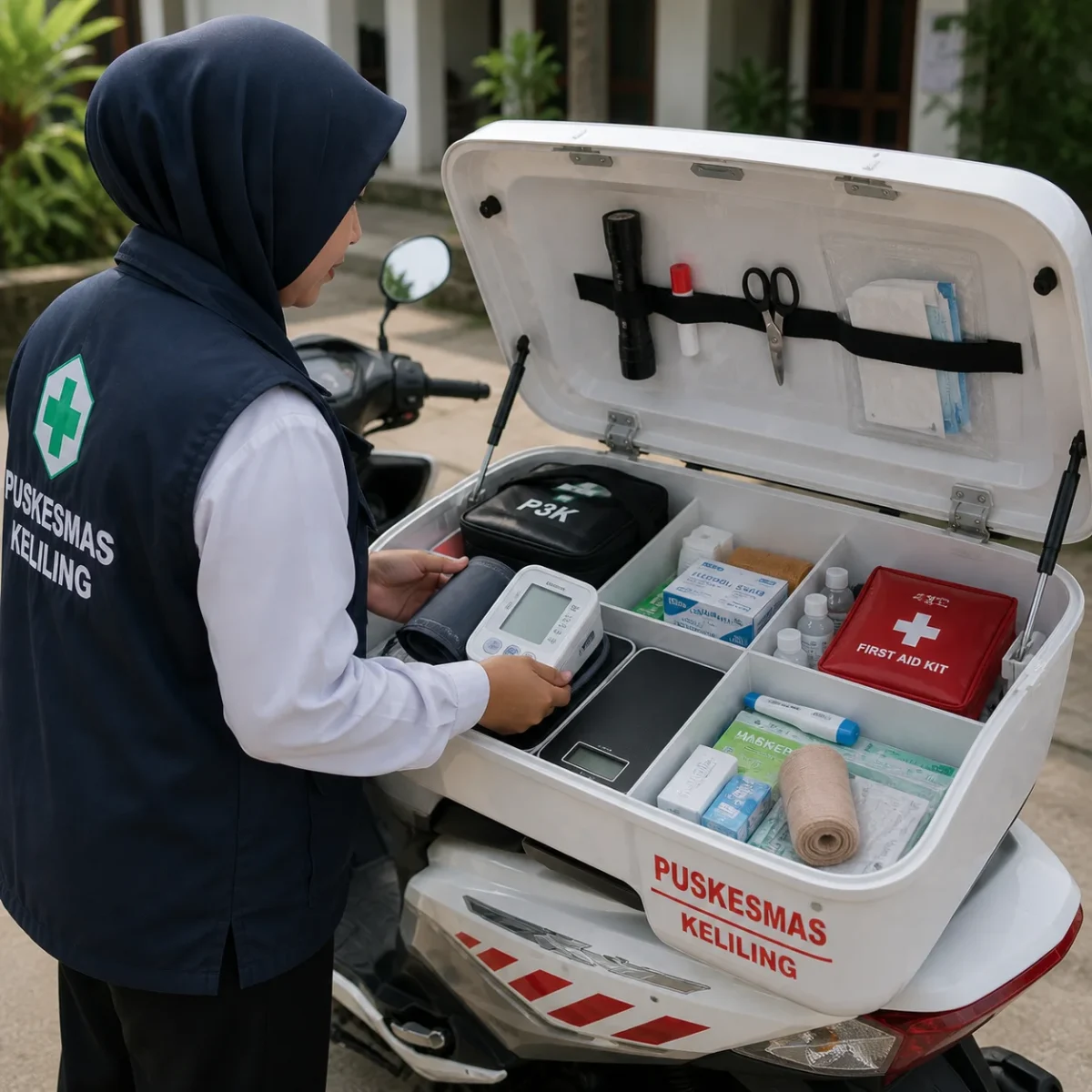 close-up box medis portable tensimeter dan perlengkapan p3k suzuki burgman pusling
