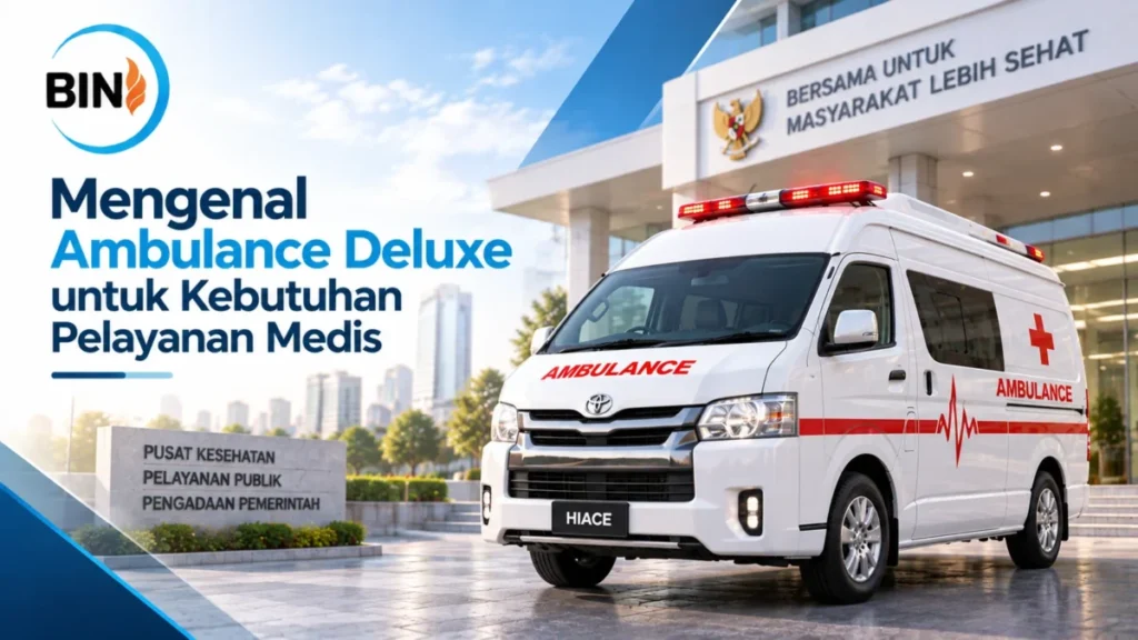Mobil Ambulance Deluxe Pemerintah dengan spesifikasi kendaraan medis.