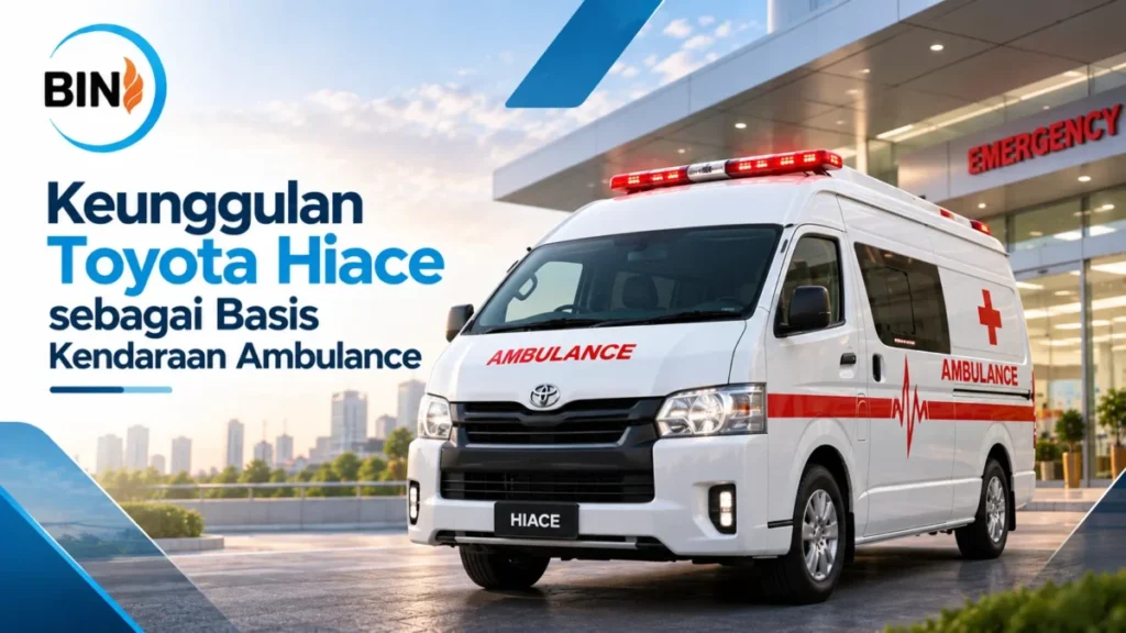 Ambulance Toyota Hiace Premium E-Katalog sebagai basis kendaraan medis.